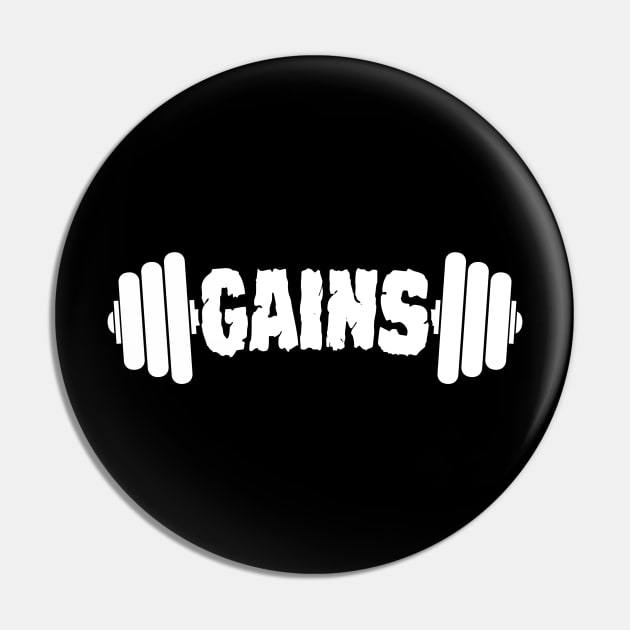 Gains Weight Lifting Pin by TextTees