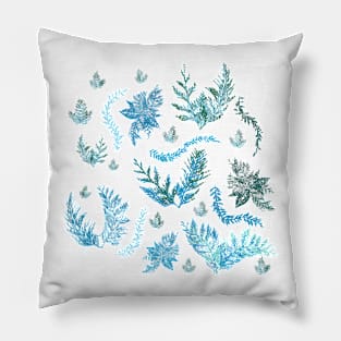 Blue Floral Boho Pattern Pillow