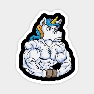 Unicorn as Bodybuilder with Six pack Magnet