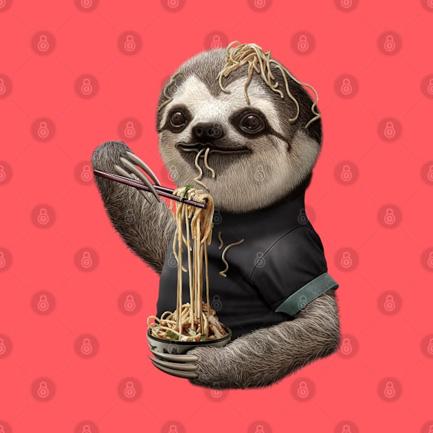 SLOTH EAT NOODLE by ADAMLAWLESS