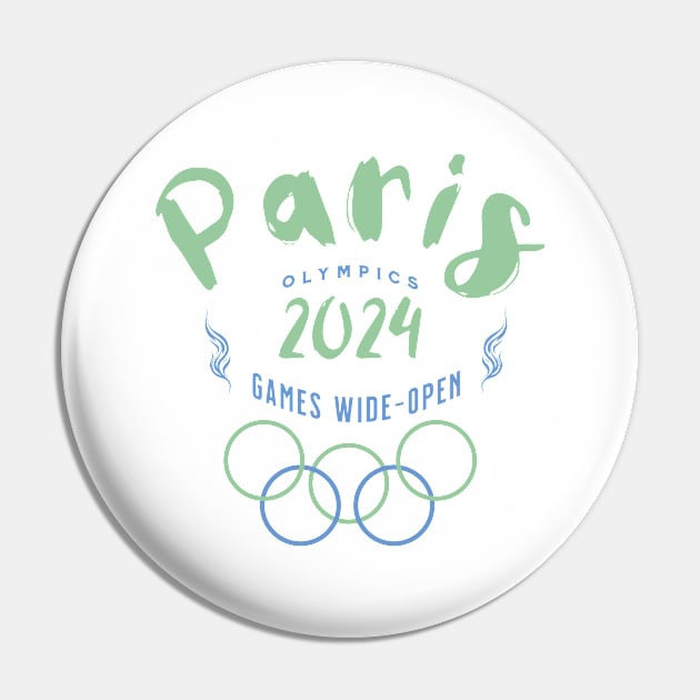 Paris Olympics 2024 Games Wide Open Pin by Oaktree Studios