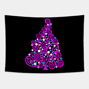 Doodle Christmas Tree - Barbie Style Colors, Tapestry