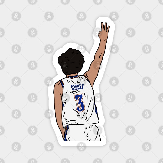 Josh Giddey 3 Point Celebration Magnet by rattraptees