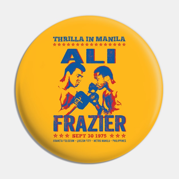 Thrilla in Manila Ali V's Frazier Vintage Pin by Artizan