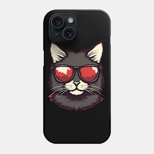 Cat with Maple leafs Canadaian Colors Phone Case