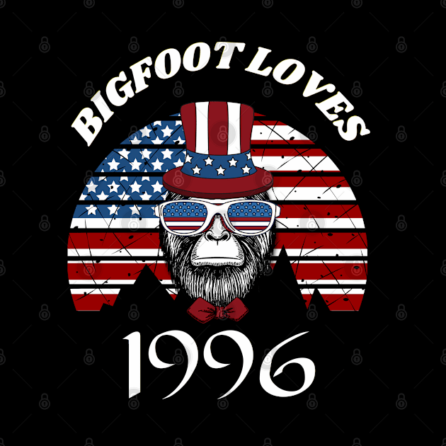 Bigfoot loves America and People born in 1996 by Scovel Design Shop