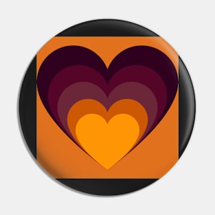 Autumn gradient heart - burgundy Pin