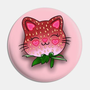 Strawberry Kitty Pin