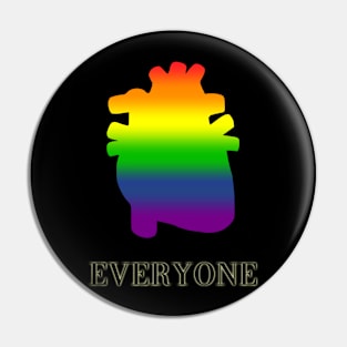 Everyone Rainbow Heart Pin