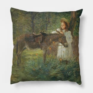 After the Ride by Julian Alden Weir Pillow