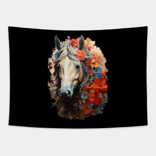 Horse Adorned with Colorful Flowers  Style  Kentucky Derby Tapestry