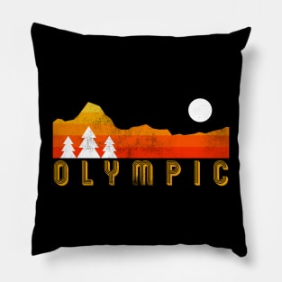 Olympic national park retro vintage Pillow