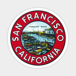 1940's Fisherman's Wharf San Francisco Magnet
