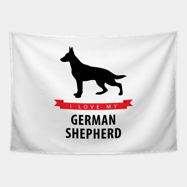 I Love My German Shepherd Tapestry by millersye