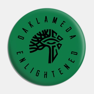 Oaklameda Enlightened Black Round Logo Pin