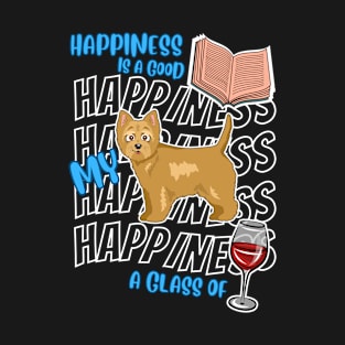 Happiness Is Cairn Terriers Books Wine Cute Cairn Terrier Dog Lover T-Shirt