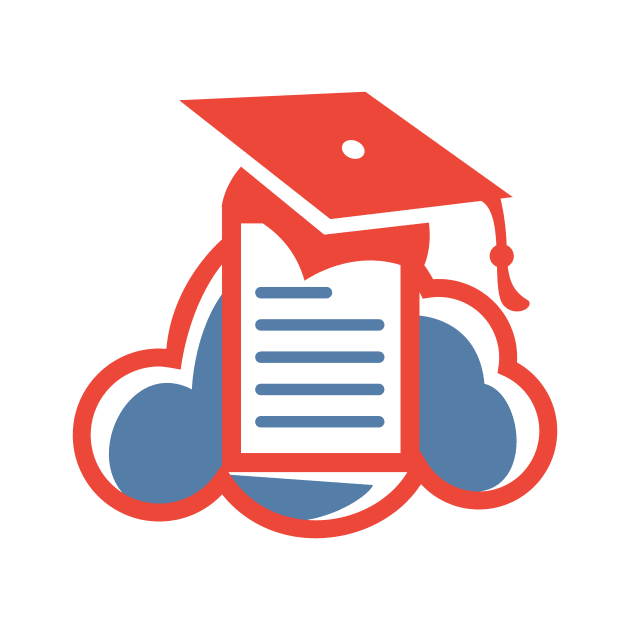 Cloud Report Sticker Logo Design. Vector illustration sticker icon with the concept of a cloud computing system for document management services. by AlviStudio