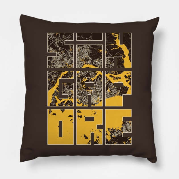 Singapore City Map Typography - Pastel Pillow by deMAP Studio