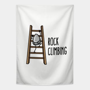 Rock Climbing, funny climbing sport puns cartoon Tapestry