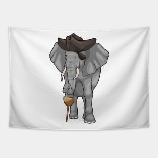 Elephant Pirate Wooden leg Eye patch Tapestry