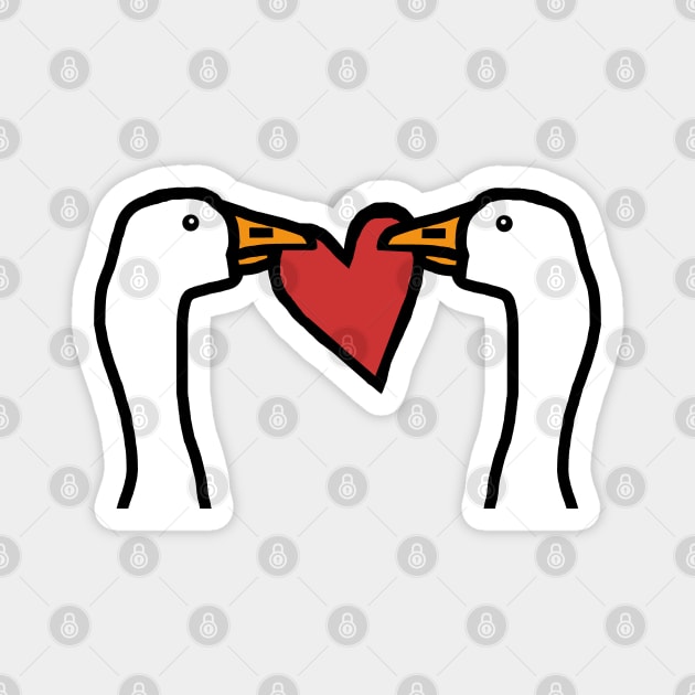 Gaming Goose X Two Stealing a Heart on Valentines Day Portrait Magnet by ellenhenryart