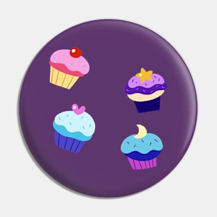 Four Cute Cupcakes Pin