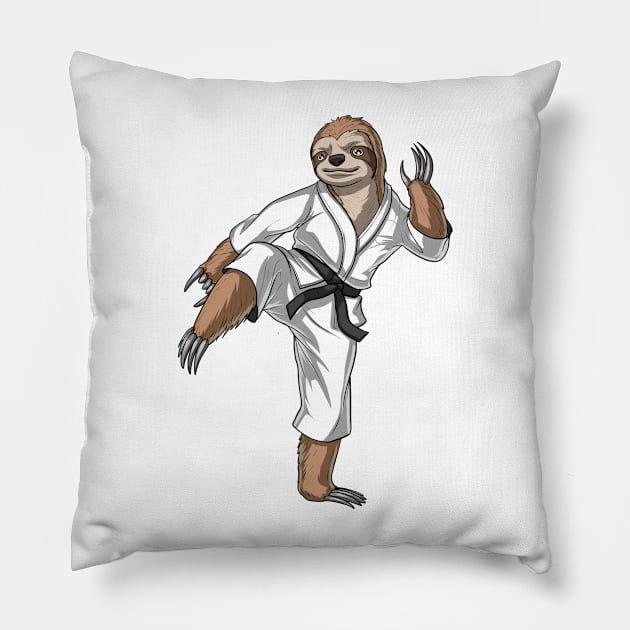 Sloth Karate Pillow by underheaven