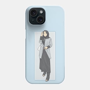 Girl In Gray Jacket Phone Case