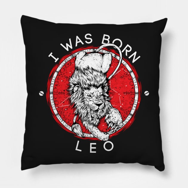 I was born Lion Pillow by JORDYGRAPH