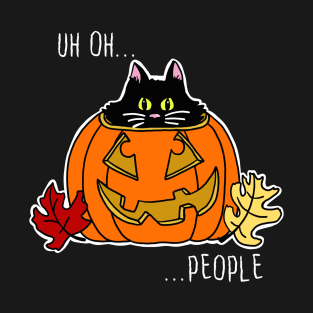 Scaredy Cat in a Jack-O-Lantern T-Shirt