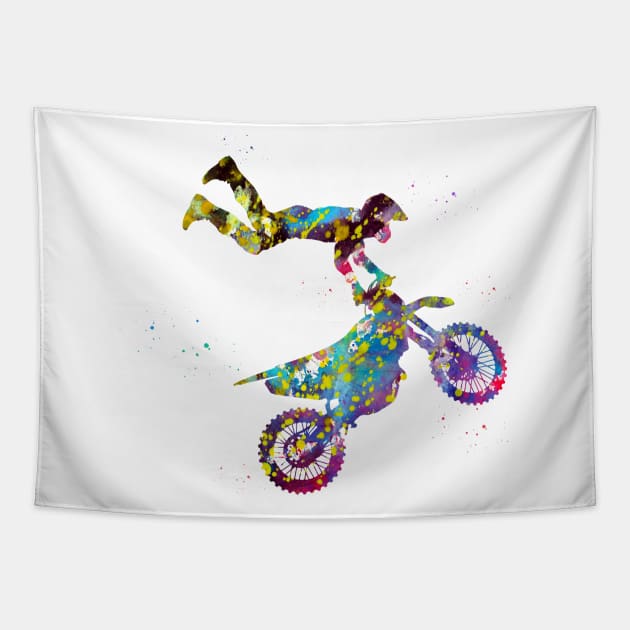 Motocross Dirt Bike Tapestry by erzebeth