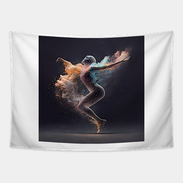 Dancing Woman Two Tapestry by www.TheAiCollective.art