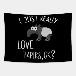 Just Really Love Tapirs, OK? Cute Funky Tapir Tapestry