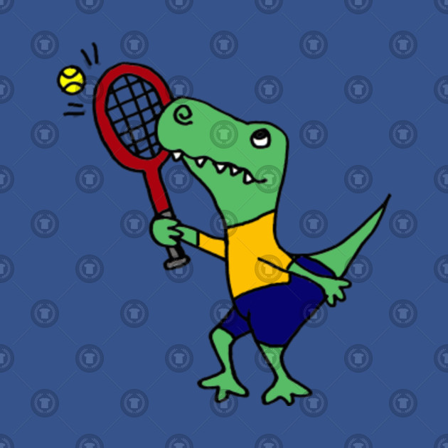 Funny Trex Dinosaur Playing Tennis Tennis TShirt TeePublic