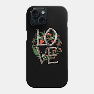 LOVE garden twigs hearts and flowers Phone Case