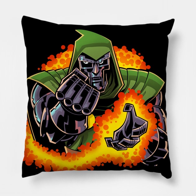 Doctor Doom Pillow by tommartinart