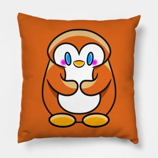 Shy-guin Orange Pillow