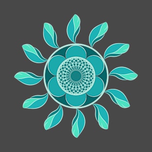 Blue Fower Mandala T-Shirt