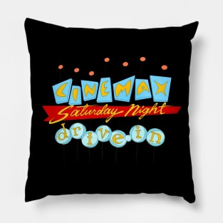 Drive In Movie Theater Pillow