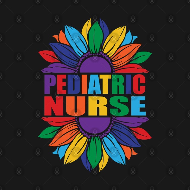 Pediatric Nurse Rainbow Sunflower LGBT Cute Nursing Student by Jas-Kei Designs