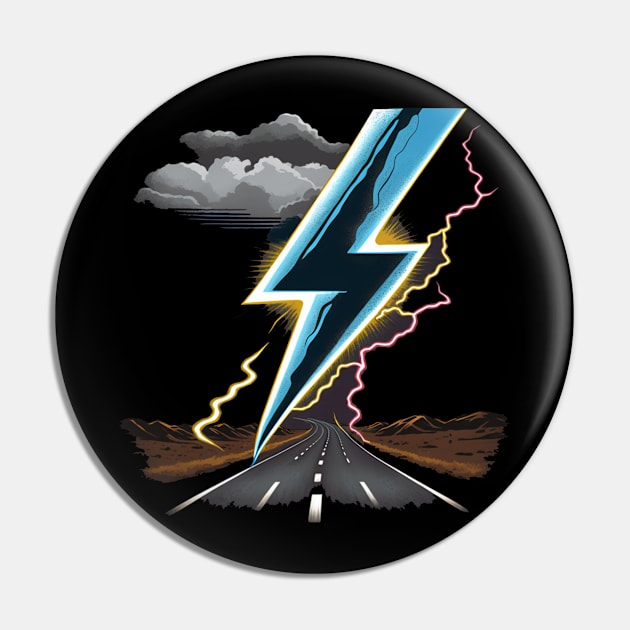 Lightning Bolt Desert Road Pin by GIFTGROO