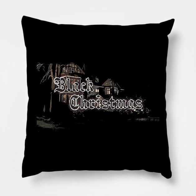 Black Christmas Pillow by darklordpug