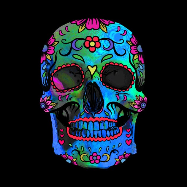 Bright skull for the celebration of the day of the dead - El Día de Muertos by ChristinaPaliy