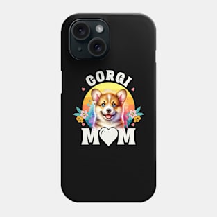 Colorful Corgi Mom Retro Sunset Dog Lover Mother's Day Phone Case