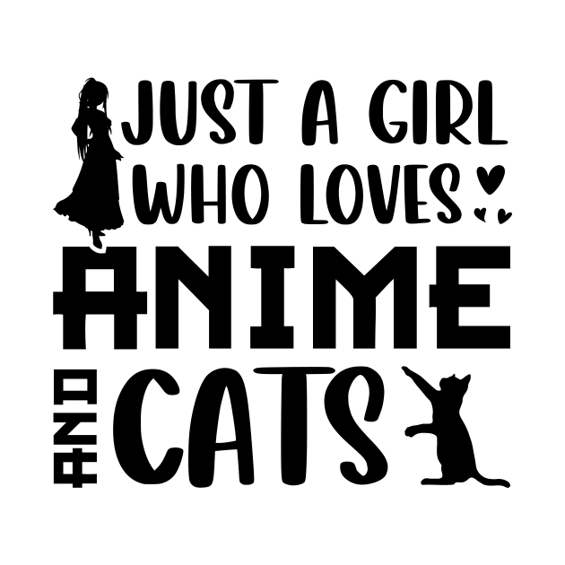 just a girl who loves anime cats t-shirt by rissander