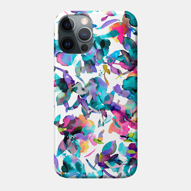 Pocket - Aquatic Flowers Blue - Flowers - Phone Case