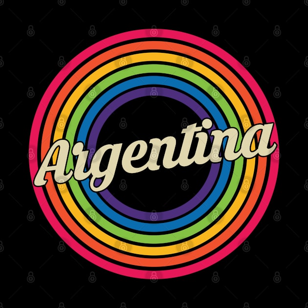 Argentina - Retro Rainbow Style by MaydenArt