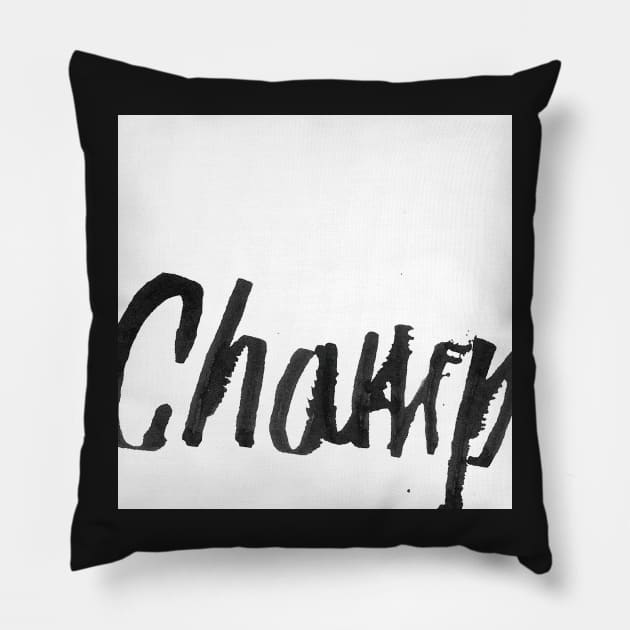 Champ Calligraffiti Pillow by Crestern