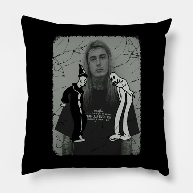 ghostemanee crack vintage Pillow by firuyee.official.designs