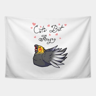 Cute But Angry (Grey and yellow tiel) Tapestry